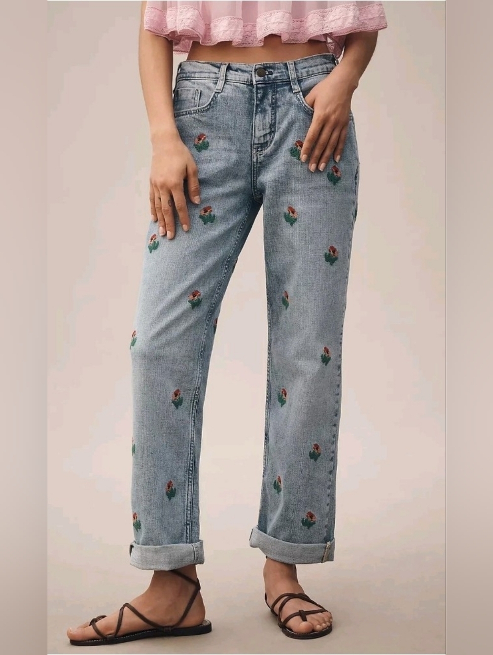 Pilcro By Anthropologie Embroidered Jeans, Size 27, nwot